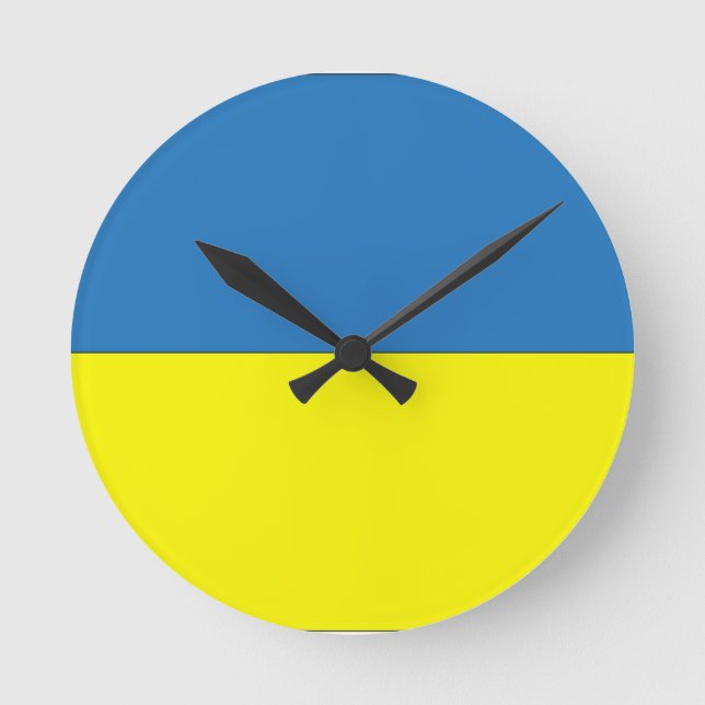 ukrainische Flagge Runde Wanduhr (Vorderseite)