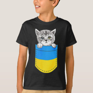 Ukrainische Flagge Süße Katze In Der Tasche Ukrain T-Shirt