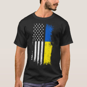 Ukrainische Flagge T Shirt - Stolz Ukraine USA