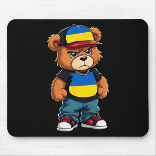 Ukrainische Flagge Trag Ukraine Hip Hop Mousepad