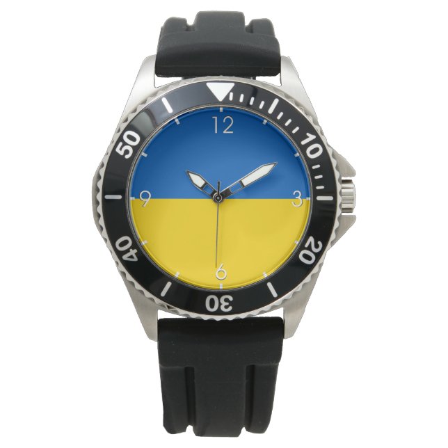 Ukrainische Flagge (Ukraine) Armbanduhr (Vorderseite)