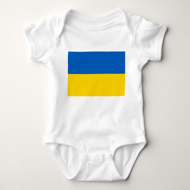 Ukrainische Flagge (Ukraine) Baby Bodysuit Baby Strampler (Vorderseite)