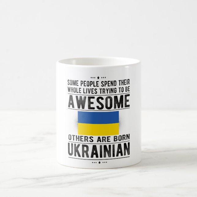 Ukrainische Flagge Ukraine Erbe Ukrainische Wurzel Kaffeetasse (Mittel)