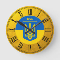 Ukrainische Flagge & Ukraine goldene Retromante Uh