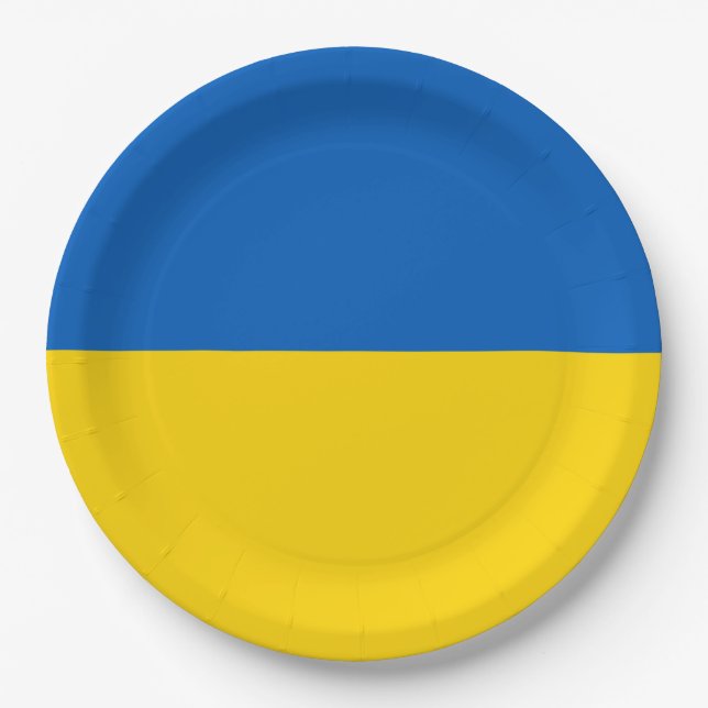 Ukrainische Flagge (Ukraine) Pappteller (Vorderseite)