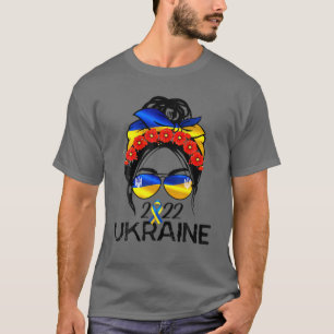 Ukrainische Flagge, Ukraine Prix Frauen Messy Bun  T-Shirt