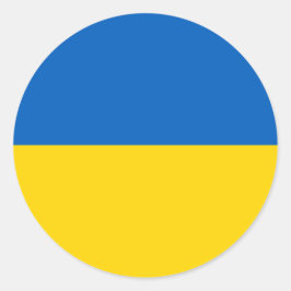 Ukrainische Flagge (Ukraine) Runder Aufkleber