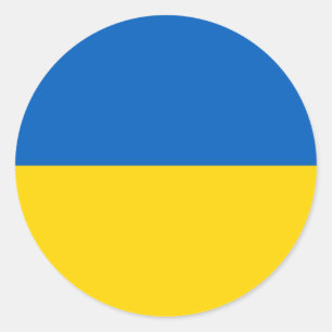 Ukrainische Flagge (Ukraine) Runder Aufkleber
