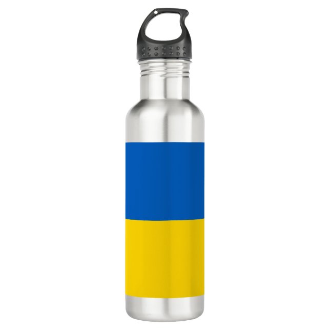 Ukrainische Flagge (Ukraine) Wasserbote aus Edelst Edelstahlflasche (Vorderseite)