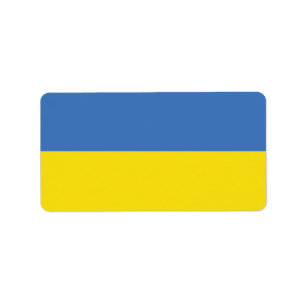Ukrainische Flagge, Ukrainisch Слава Україні Slava Adressaufkleber