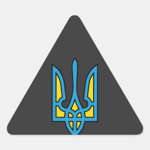 ukrainische Flagge, ukrainische Flagge, stolze ukr Dreieckiger Aufkleber