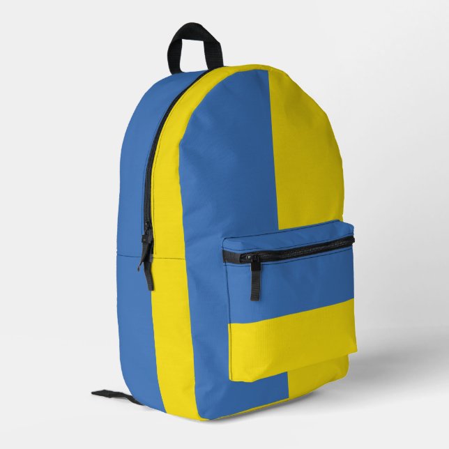 ukrainische Flagge, ukrainische Slawin Ukraini С л Bedruckter Rucksack (Rückseitige Ecke links)