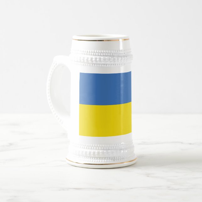 ukrainische Flagge, ukrainische Slawin Ukraini С л Bierglas (Vorderseite Links)