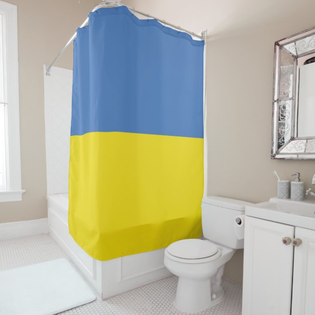 ukrainische Flagge, ukrainische Slawin Ukraini С л Duschvorhang (Beispiel)