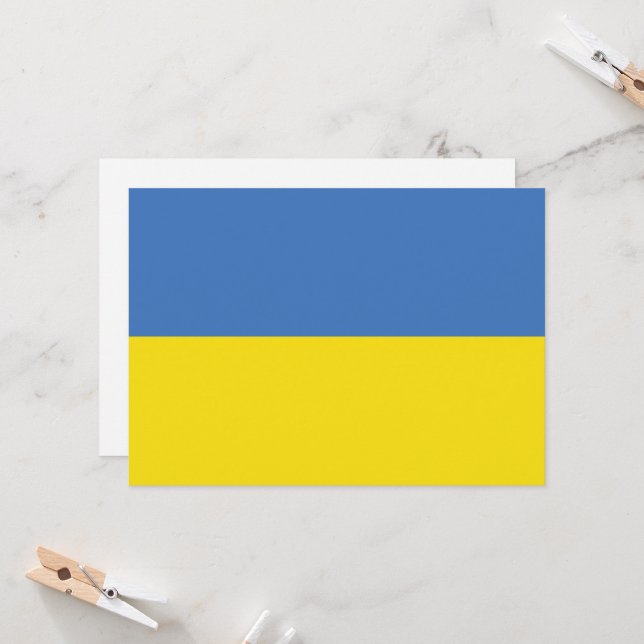 ukrainische Flagge, ukrainische Slawin Ukraini С л Einladung (Vorderseite/Rückseite Beispiel)