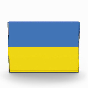 ukrainische Flagge, ukrainische Slawin Ukraini С л Fotoblock