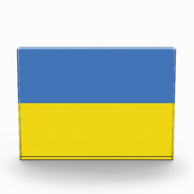 ukrainische Flagge, ukrainische Slawin Ukraini С л Fotoblock (Vorderseite)