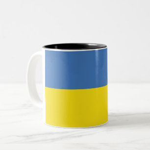 ukrainische Flagge, ukrainische Slawin Ukraini С л Zweifarbige Tasse