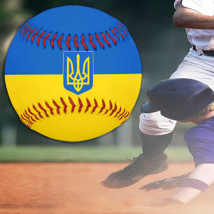 Ukrainische Flagge und Ukraine Sport / Baseball Ba