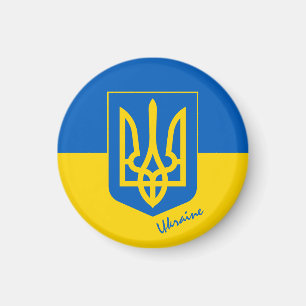 ukrainische Flagge und Ukraine, Urlaubsmagnet Magnet
