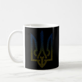 ukrainische Flagge und ukrainische Trident Kaffeetasse