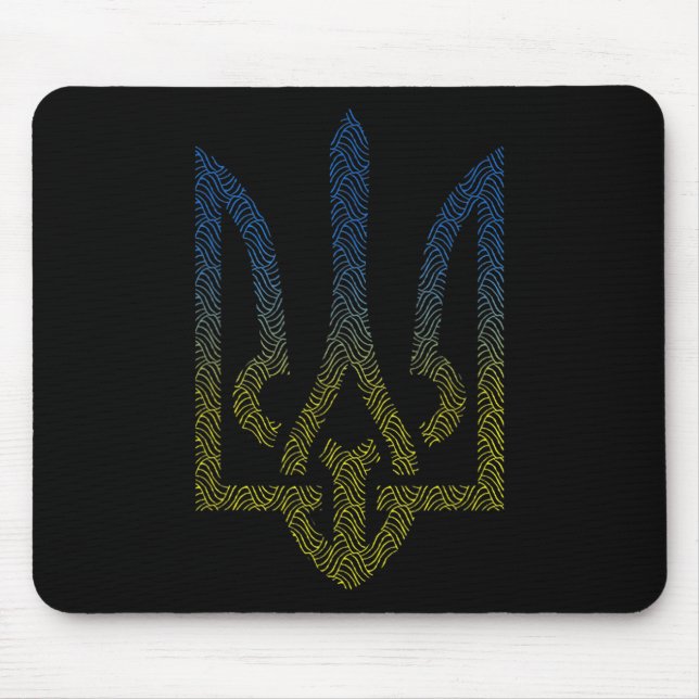 ukrainische Flagge und ukrainische Trident Mousepad (Vorne)