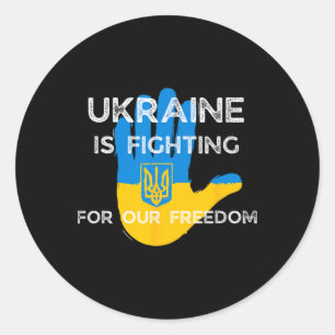 Ukrainische Flagge Unterstützendes Design Ukraine Runder Aufkleber