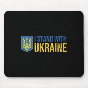 Ukrainische Flagge Unterstützt Ukraine Ich stehe h Mousepad
