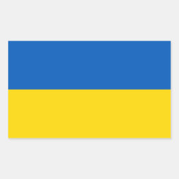 Ukrainische Flagge. Unterstützung für die Ukraine Rechteckiger Aufkleber