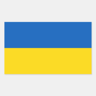 Ukrainische Flagge. Unterstützung für die Ukraine Rechteckiger Aufkleber
