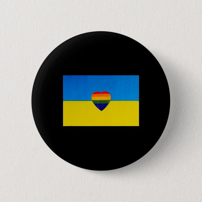 Ukrainische Flagge Unterstützung Ich stehe mit der Button (Vorderseite)