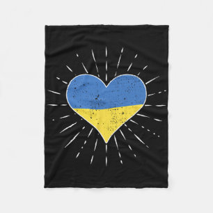 Ukrainische Flagge Vintage Herz Ukraine Fan Retro Fleecedecke