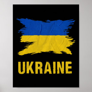 Ukrainische Flagge Vintage Ukraine-Flagge 3  Poster