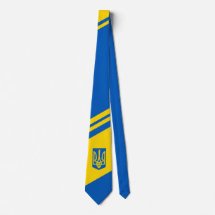Ukrainische Flagge. Wappen. Krawatte
