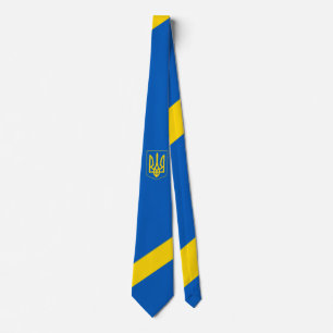 Ukrainische Flagge. Wappen. Krawatte