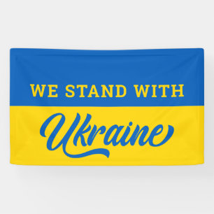 Ukrainische Flagge - wir stehen mit der Ukraine Banner