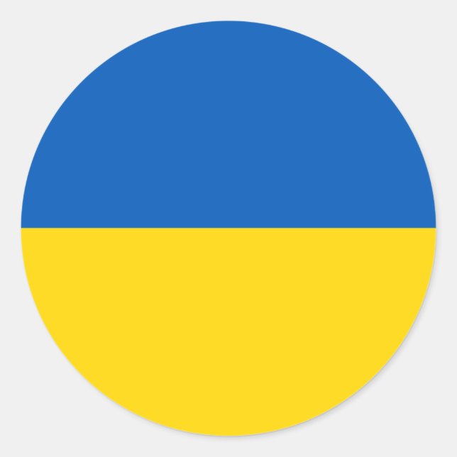 Ukrainische Flaggenfarben Runder Aufkleber (Vorderseite)