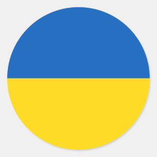 Ukrainische Flaggenfarben Runder Aufkleber