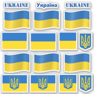 Ukrainische Flaggenkleber & Ukraine / У р а к н ї Aufkleber