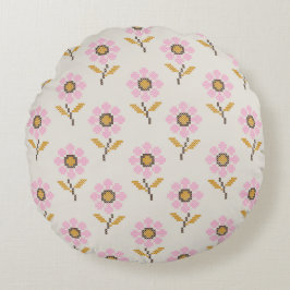 Ukrainische Folkkreuz Stitch Stickerei Floral Rundes Kissen