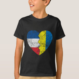 Ukrainische Französische Flaggen Herz Frankreich U T-Shirt