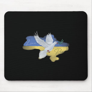 Ukrainische Friedens Taube Flagge Farben Blau Gelb Mousepad