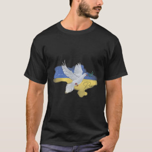 Ukrainische Friedens Taube Flagge Farben Blau Gelb T-Shirt