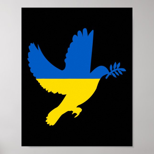 Ukrainische Friedens-Taube  Poster (Vorne)