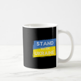Ukrainische gelb-blaue Flagge mit Slogan Stand Wit Kaffeetasse