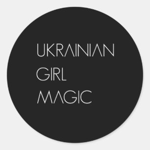 Ukrainische Girl-Magie Ukrainische Frau Runder Aufkleber