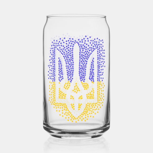 Ukrainische heraldry trident tryzub streut Sterne Dosenglas (Vorderseite)