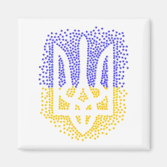 Ukrainische heraldry trident tryzub streut Sterne Magnet (Vorne)