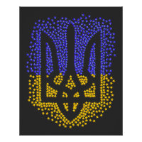 Ukrainische heraldry trident tryzub streut Sterne