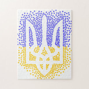Ukrainische heraldry trident tryzub streut Sterne Puzzle